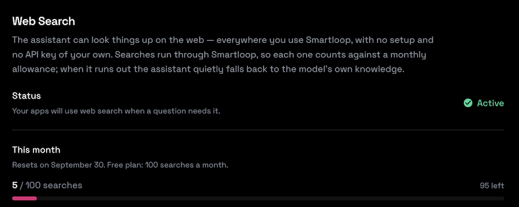Web search config